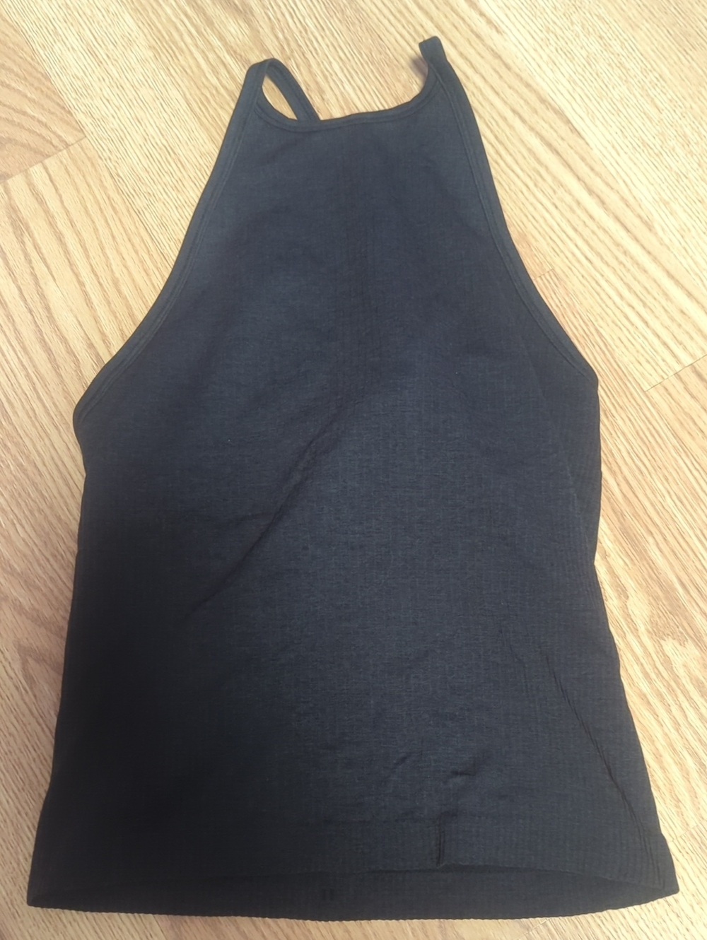 lululemon athletica Black Ribbed Halter Tank